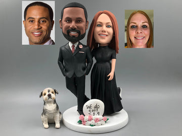 Personalized Bobblehead Doll, Custom Couple Bobbleheads, Handmade Anniversary Sculptures for Romantic Gifts, Valentine's Day