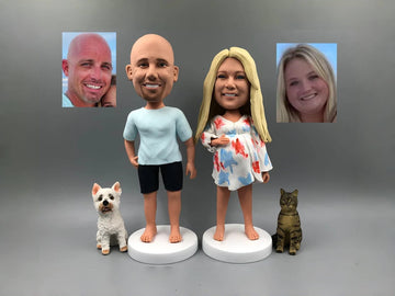 Handmade Nodding Doll, 100% Custom Portrait Sculpture for Birthdays/Valentine's Day Gifts, Unique Personalized Clay Art for Him/Her