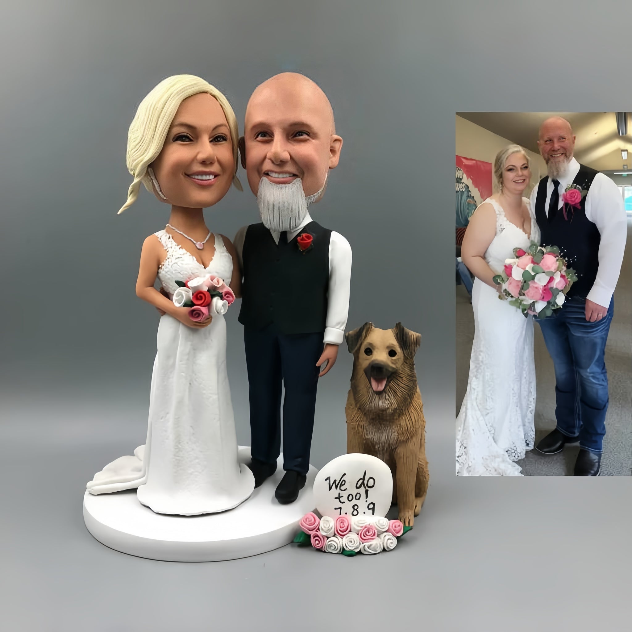 Custom Wedding Bobblehead, Wedding Cake Topper, Custom Cake Toppers for Wedding Keepsake Wedding Figurine, Personalized Wedding Gift.