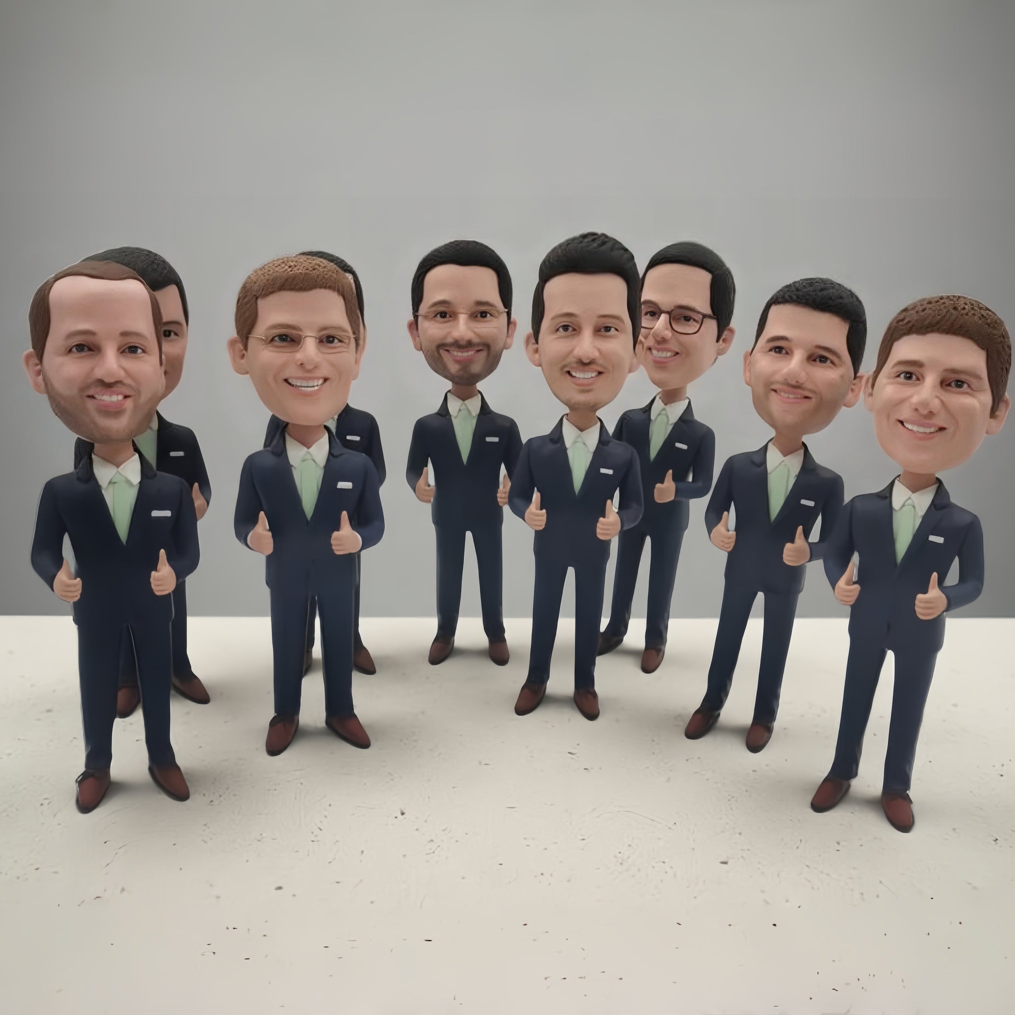 Bulk Custom Bobbleheads for Corporate Teams, Handmade Employee Recognition Gifts, Holiday & Birthday Clay Sculptures
