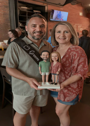 Custom Anniversary Couple Bobblehead, Personalised Lover 3D Statue, Personalised Wedding Couple Figurines, Valentine's Day Anniversary Gift